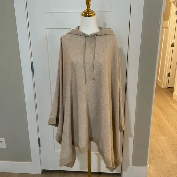 RALPH LAUREN PURPLE LABEL COLLECTION Cashmere hooded Poncho Sweater M/L